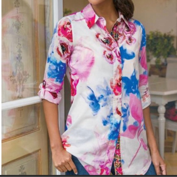 Soft Surroundings Tops - Soft Surroundings blouse with embroidery
